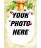 Template to create a card to insert your photo in an oval decorated with a bell and