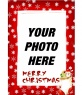 Picture frame red background with snowflakes and Christmas themes with which to