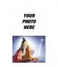 Christmas Card of the three wise men from the East with their offerings coming to