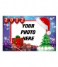 Christmas card that celebrates the arrival of 2011 with red balloons painted gold