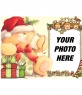 Christmas Card for a photo frame on the frame look out three reindeer and a crimson