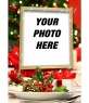 Christmas card to put a picture within a gilt frame with glitter effects and