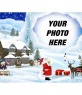 Christmas card with Christmas drawing background scenery