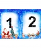 Your chosen images will appear in separate sides of a card folded in a frame of blue