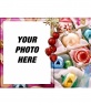 Customizable photo frame with your picture with Christmas decorations