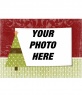 Christmas card to be personalized with your photo Christmas tree adorned with green