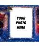 Beautiful christmas card personalized with your photo, background of snow, Santa