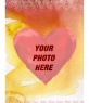 Photo frame red heart in a watercolor sky, ideal to compliment the Valentine