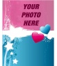 Postal Valentine hearts Two-color customizable with a photograph