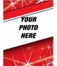 Customizable Christmas card with a picture that appears in a strip-shaped frame on a