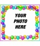 Photo frame made with colorful balloons