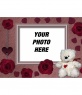 Postal bear and red roses