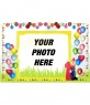 Online birthday card bordered with colorful balloons