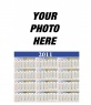 English calendar for 2011, body ocher and blue, with customizable special photo of