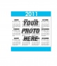 Calendar 2011 in Castilian, white and blue. A simple composition with large numbers, for greater visibility. Put your picture behind the calendar.