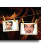 Photo montage of two photos hanging on a clothesline with clips