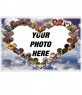 Postcard heart shaped made with pairs of the animal