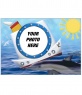 Photo frame, boat dolphin and sea