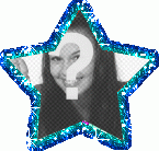 setting animated star-shaped ur photo with blue star on it lively the animation is as shiny glitter