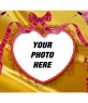 Postcard with flowers and heart-shaped links where you can put your picture in the