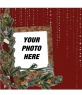 Photo frame for Christmas gift-shaped, red background