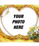 Photo frame heart-shaped and flowers decorations