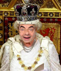 In this photomontage you can be the Queen of England, sitting on his royal throne