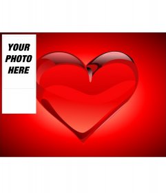 Twitter background with a big red heart in relief where you can put your photo online