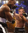 Photomontage of sports. Put a face to this young fighter beating up another that