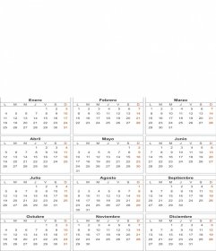 White 2010 calendar, customizable photo (In Spanish)