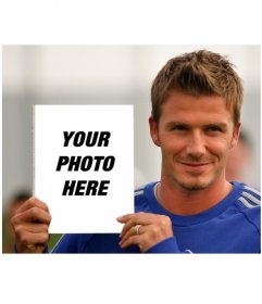 Photo montage to go on the cover of the book of David Beckham, who shows himself in