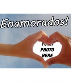 Photo montage in which your photograph is framed within a heart made with hands. For the lovers declare their love. Ideal for e-mail on Valentine's