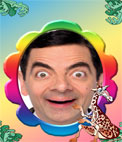 Photo frame with many colors and a giraffe