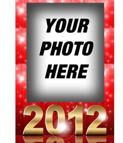 Photo frame with the letters in 2012 with a red star