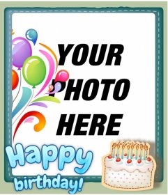 Birthday greeting card personalized with a photo. Add a