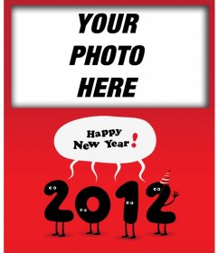 Greeting the new year 2012, with numbers congratulating the new year.