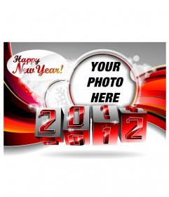 Happy New Year Greeting 2012 with turning numbers into the new year and bottom of