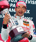 Photomontage to put a face, the template shows the F1 champion Lewis Hamilton