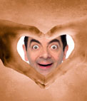 Photo frame hands making a heart