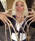 Photomontage of the woman with the longest fingernails in the world
