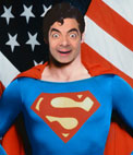 Photomontage to put a face to Superman, the Man of Steel, with its hero clothing