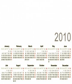 template Calendar 2010 842