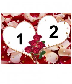Love Picture Frames on Two Love Hearts  Frame For Two Photos  With This Montage You Can