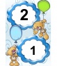 Photo frame for two photos, teddy bears with balloons