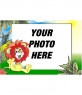 Child picture frame to put your picture, of a smiling lion