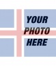 Collage template to paint a face or picture on transparency with the flag of