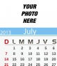 July 2013 calendar personalized with your photo