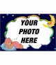 Frame photo, sleeping with baby moon bear