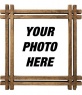 Photo frame with wood edges, to customize your photo