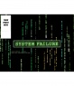 Twitter wallpaper color black with the text of system failure matrix style